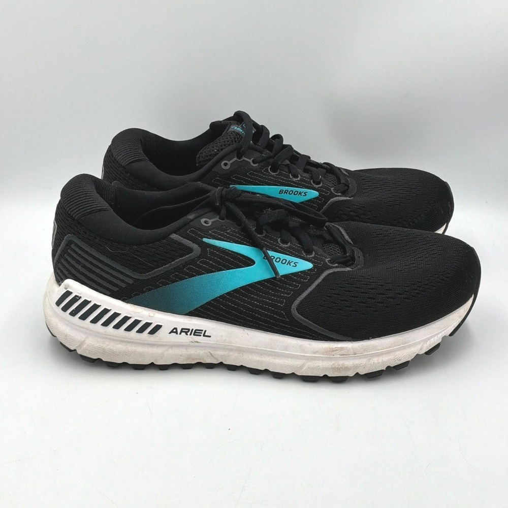 Brooks Ariel 20 Running Shoes Women 9 Extra Wide 2E Black Teal‎ 1203152E064